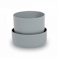 Вазон пластиковый Plastia с поддоном Tolita 16 см круглый 1,3 л серый (1707281620R) 