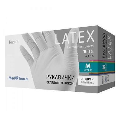 Перчатки латексные MedTouch смотровые M 100 шт./уп.