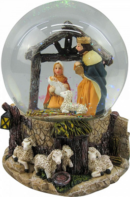 Куля новорічна Zhongyang Economic народження у стайні 10x10x15 см світло-коричневий