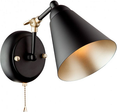 Бра Strotskis Nigella 1x40 Вт E27 черный/золото 70052/1 