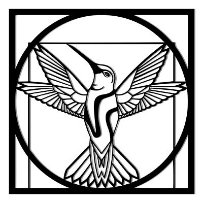 Панно PN131 птица 56x56 см коричневый 