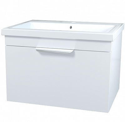 Тумба подвесная Сансервіс Каталония-70с умывальником Сомо-70 белый глянец