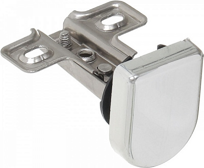 Петля для стекла накладная KL6107 под отверстие с накладкой хром