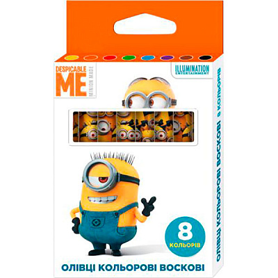 Олівці воскові Міньйони 8 кольорів Перо
