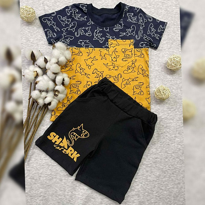 Костюм для хлопчиків Blanka Акули р.98 синій 12653