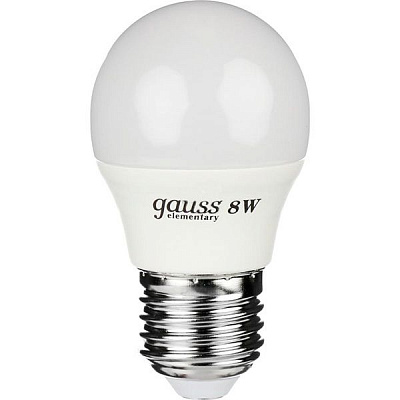 Лампа светодиодная Gauss Elementary 8 Вт G45 матовая E27 220 В 2700 К 53218 