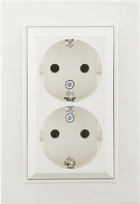 Розетка двойная с заземлением Makel Karea без шторок без крышки слоновая кость