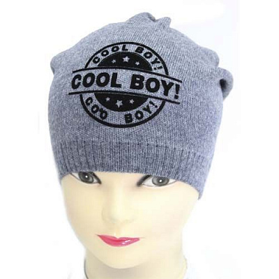 Шапка для хлопчиків Luna Kids р.50-52 сіро-синій меланж 2115
