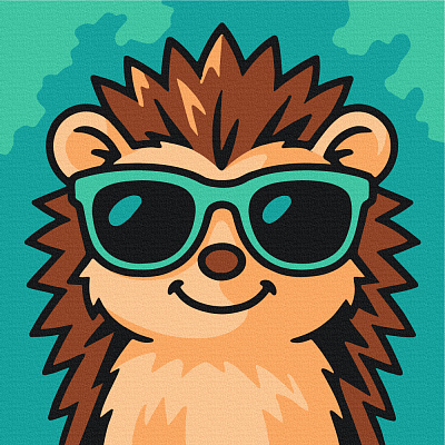 Картина по номерам Стильный еж 20х20 см Brushme