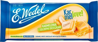 Шоколад VEDEL білий зі смаком карамелі з солоними горішками (22259704)