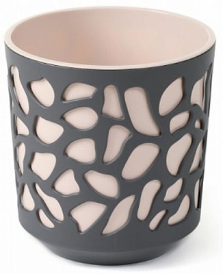 Горщик для квітів Lamela Дует 250 круглий 13,7л антрацит/світло-бежевий