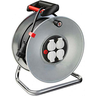 Удлинитель на катушке Brennenstuhl Garant S с заземлением 4 гн. серебристый 50 м 1195066 