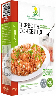 Чечевица ТЕРРА Крупа сочевиця червона 0,4 кг
