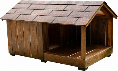 Будинок для собак З навісом 1300х750 мм середня сосна цільна двоскатний дах