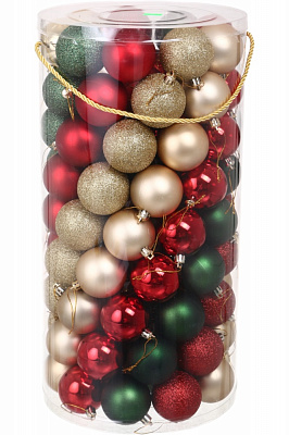 Набір ялинкових куль ексклюзив різнокольорові d 60 мм 100 шт./уп.