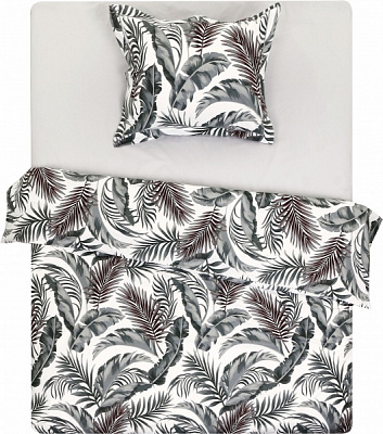 Комплект постельного белья Marburg 1,5 белый с принтом La Nuit (без простыни) 