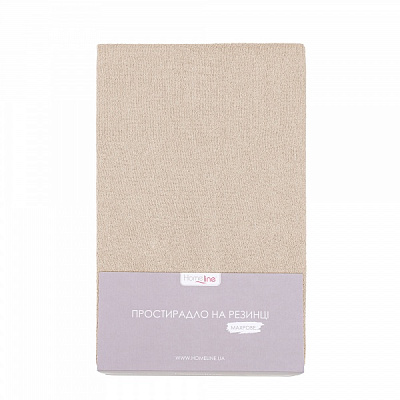 Простынь на резинке махровое 160x200 см бежевый Homeline 