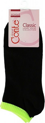 Носки женские Conte Classic р. 25 черно-салатовый 068 