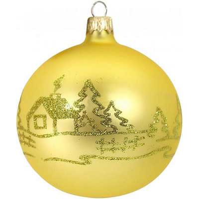 Шар стеклянный d80 3292Н желтый