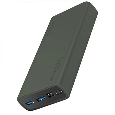 Внешний аккумулятор (Powerbank) Promate Bolt-20 10Вт 2xUSB 20000 mAh green (bolt-20.midnightgreen) 