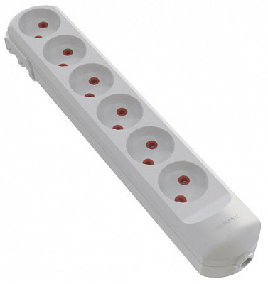 Колодка для удлинителя Neomax с заземлением 6 гн. белый 