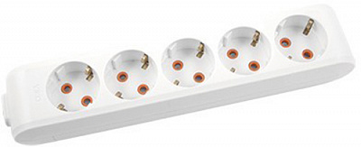 Колодка 16 А 230 В с заземлением 5 гн. белый 90114500 