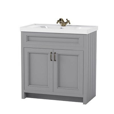 Тумба підлогова Aqua Rodos Waterford з умивальником Frame 80 см сірий мат