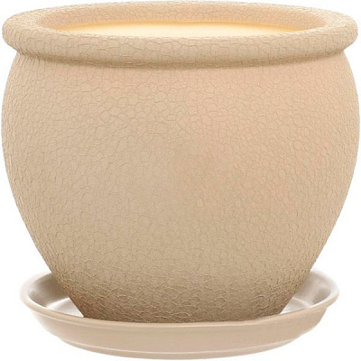 Горщик керамічний Оріана-Запоріжкераміка В'єтнам №3 шовк круглий 5л капучино (011-3-098)