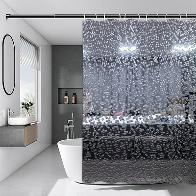 Шторка для ванны Rapal 3D Tetris, 180х180 см