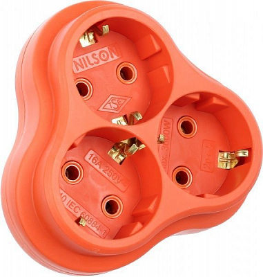 Трійник Nilson із заземленням 3 гн. помаранчевий 40490101