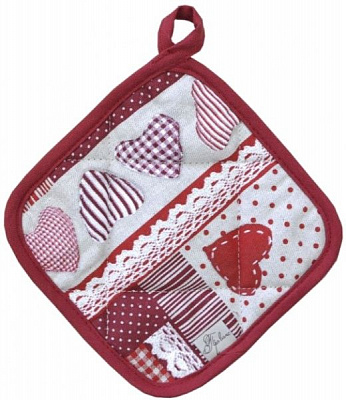 Прихватка Кружево 25x25 см красный Прованс 