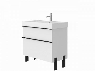 Тумба напольная ЮВЕНТА Manhattan - 85 белый с умывальником Stance-85