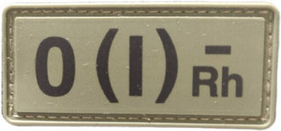 Шеврон АРТ ІДЕЯ Група крові (1-) ПВХ олива