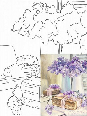 Холст на картоне с контуром Натюрморт №23 Rosa Start 