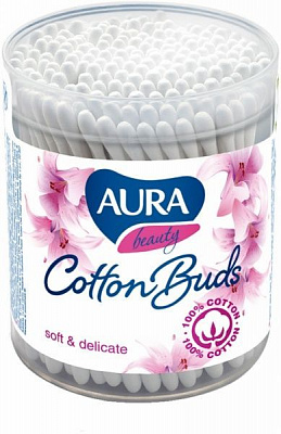 Ватные палочки Aura beauty soft & delicate 200 шт. (круглая)