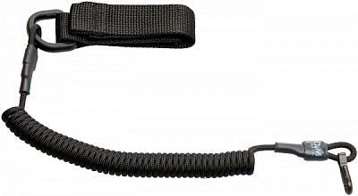 Шнур C&M tactical нейлон под карабин + карабин + D кольцо 13 мм 1,3 м черный 0,02 кг