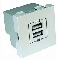 Розетка USB двойная Efapel Logus 2А без крышки белый 21384 TBR