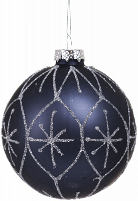 Ялинкова іграшка у формі кулі блакитна 8 см ACT405160