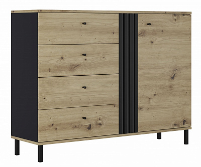 Комод Світ Меблів 1Д4Ш Тео 1045x400 мм антрацит/дуб артизан