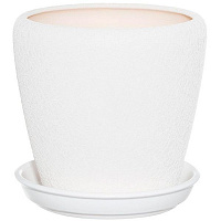 Горщик керамічний Оріана-Запоріжкераміка Грація №3 шовк білий круглий 2,3л білий 