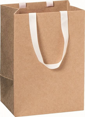 Пакет подарунковий One Colour light brown 10x8x14 см STEWO