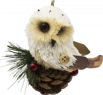 Подвеска Сова на шишке 11 см 70610186  