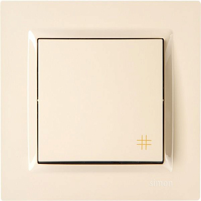 Вимикач перехресний одноклавішний Simon 10 без підсвітки 10 А 250В кремовий CW7.01/41