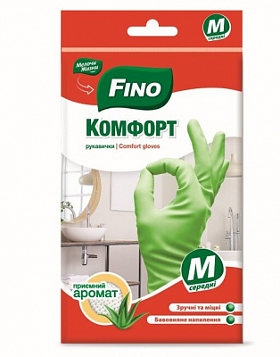 Рукавички латексні Fino Алое Вера стандартні р.M 1 пар/уп.