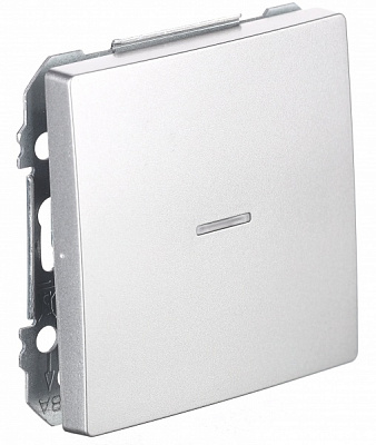 Вимикач одноклавішний Siemens Style з підсвіткою платина металік 5TG72705PM01