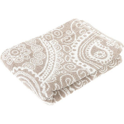 Полотенце La Nuit Жаккард бежевый/белый 70х140 см