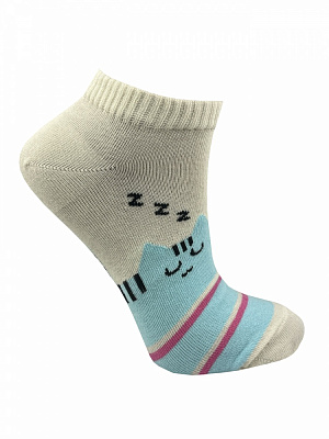 Шкарпетки жіночі Premier Socks Яскраві котики р.23-27 білий із блакитним