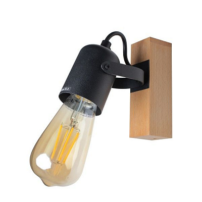 Спот Светкомплект 1314 1x40 Вт E27 чорний/дерево