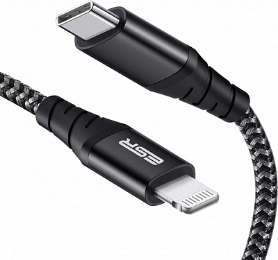 Кабель ESR USB-C to Lightning PD MFI 1 м черный (9727-1) 
