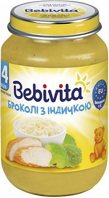 Пюре Bebivita Броколі з індичкою 190 г 9007253104227